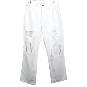 Frame Jeans Womens Size 27 White Le Hollywood Distressed High Waist 25" Inseam